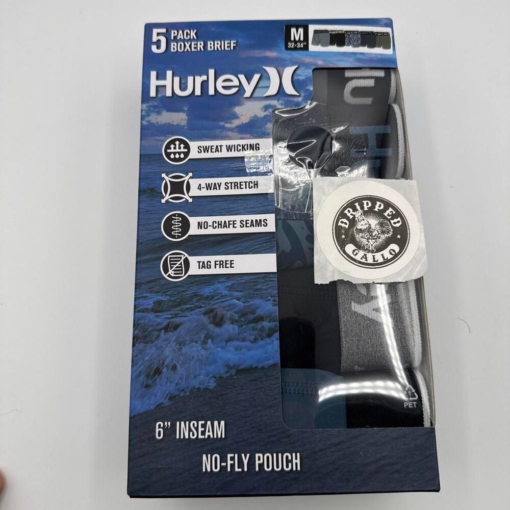 Hurley Men's Black and Grey Boxers-and-briefs
